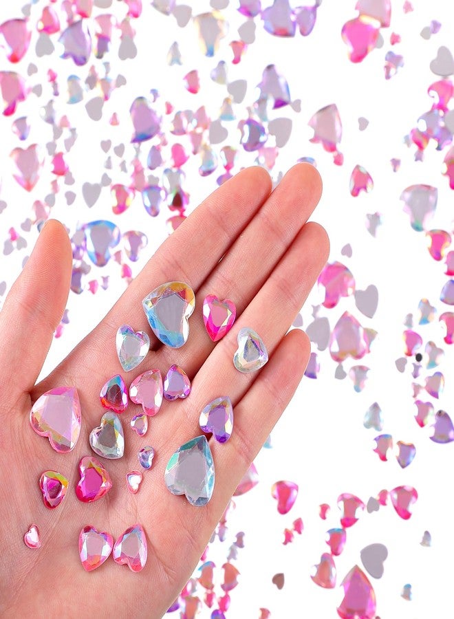 تشوانغ دي مجموعة تشوانغدي من 516 قطعة من أحجار الراين الكريستالية الأكريليكية ذات الظهر المسطح بأحجام 18 مم/12 مم/10 مم/6 مم لتزيين حفلات الزفاف وعيد الحب، وصنع الملابس والأحذية والمجوهرات والحرف اليدوية (لون فاتح، شكل قلب). - Image 3